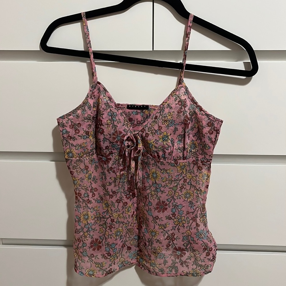 Sisley Floral Front tie Cami Blouse
